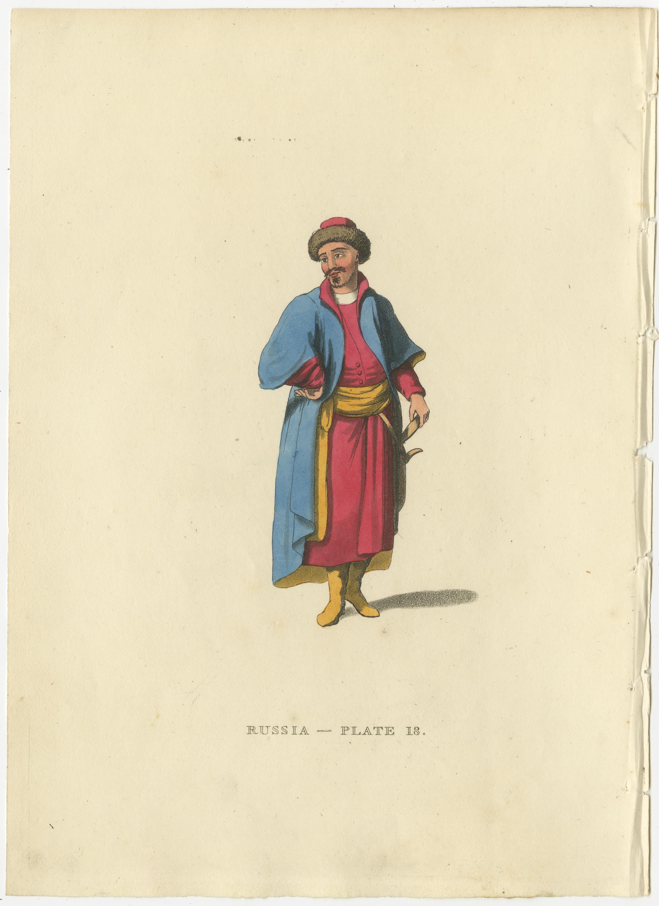 Début du XIXe siècle Représentations pittoresques de la robe et des manières des Russes, 1814 en vente