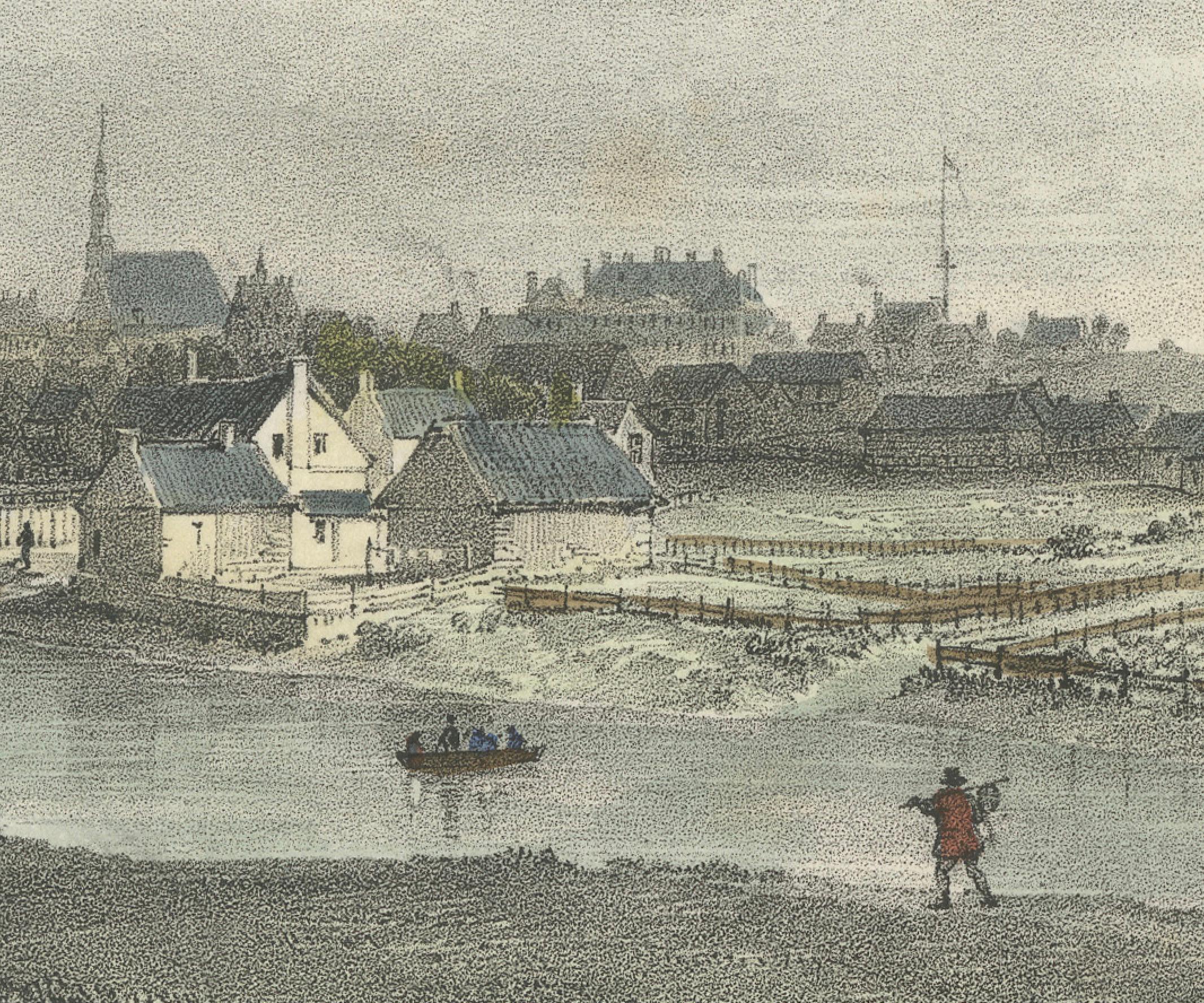 Vista pintoresca del pueblo de St. Hyacinthe, Quebec: Litografía c.1830 Mediados del siglo XIX