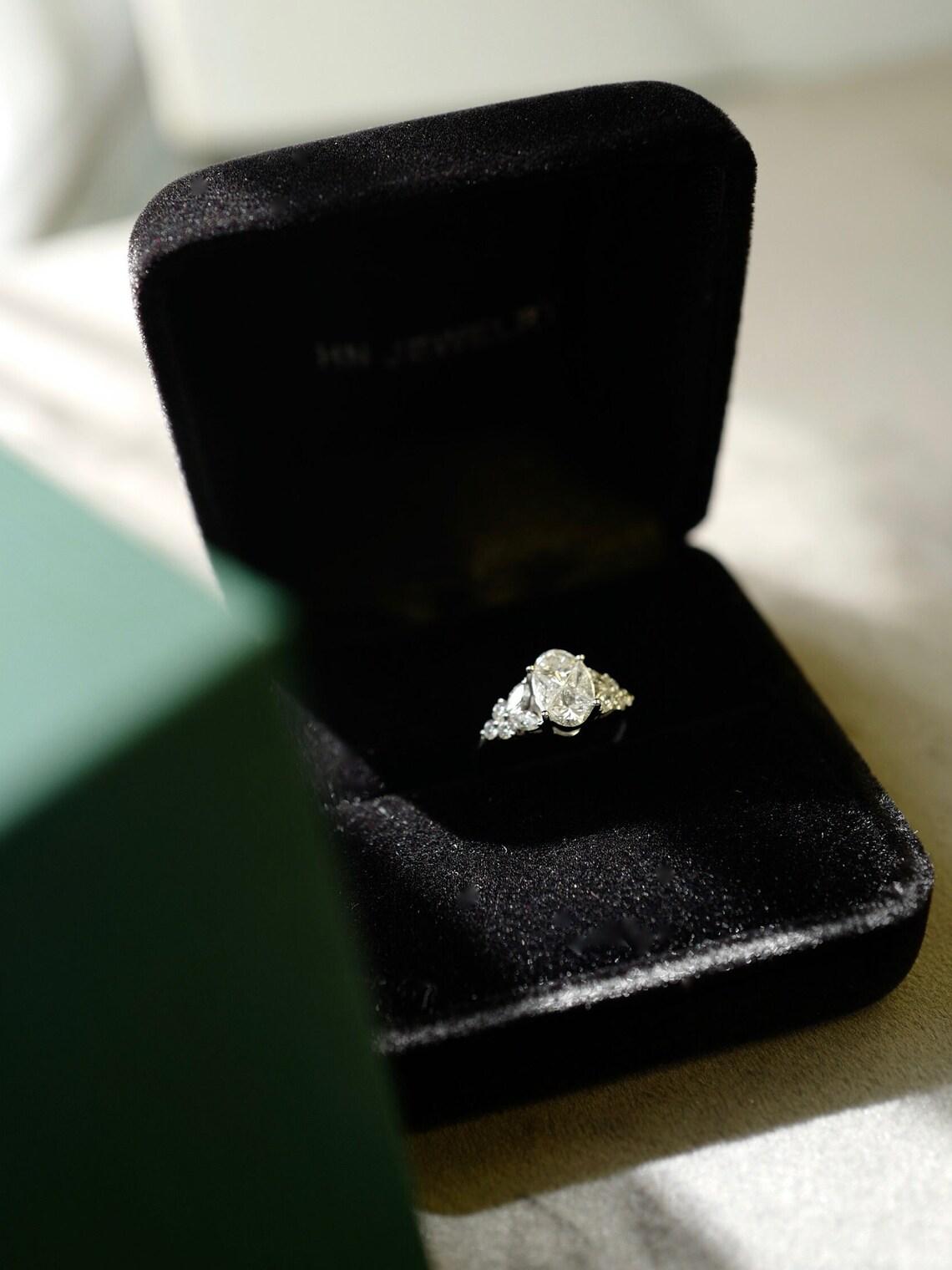For Sale:  Pie Cut Diamond Ring, Illusion Diamond Ring, Oval Diamond Ring, Unique Engagemen 6