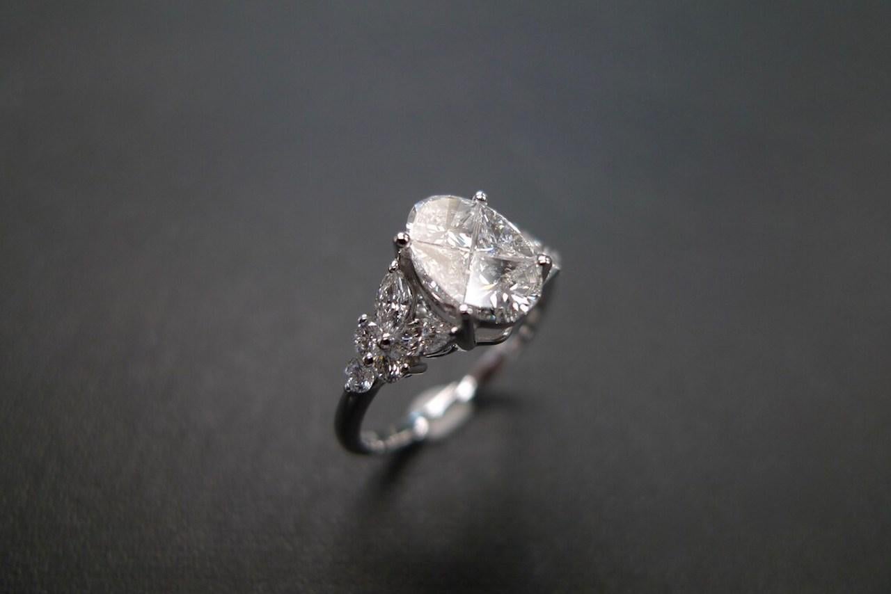 For Sale:  Pie Cut Diamond Ring, Illusion Diamond Ring, Oval Diamond Ring, Unique Engagemen 8