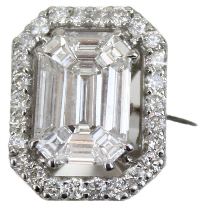14K White Gold 1 1/4 Cttw Pie, Baguette and Princess cut Diamond Marquise  Shape Engagement Cocktail Ring (H-I Color, SI2-I1 Clarity) - Walmart.com