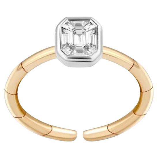 Pie Cut Smaragd Form Diamant Gelbgold Exklusiver Ring für Sie