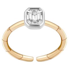 Pie Cut Smaragd Form Diamant Gelbgold Exklusiver Ring für Sie