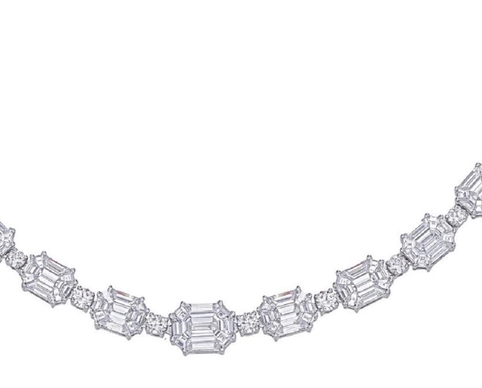 Elegant Pie cut diamond Necklace -Luxurious High jewelry statement In New Condition For Sale In Khet Bang Rak, Krung Thep Maha Nakhon