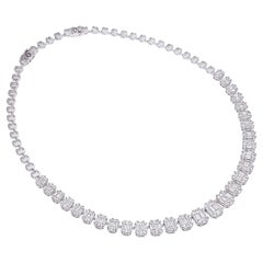 Classic Smaragd geformt piecut Diamant Luxus Halskette