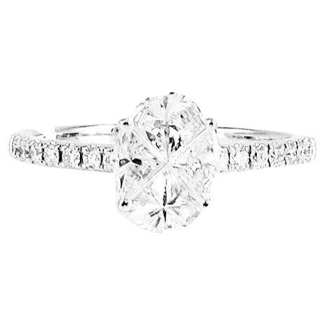 Pie-Cut Oval Diamond Prong Set Simple Diamond Band Ring For Sale