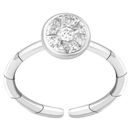 Pie Cut Round Shape Diamant Weißgold Exklusiver Ring für Sie