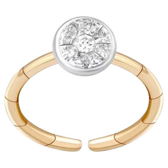 Pie Cut Round Shape Diamond Gelbgold Exklusiver Ring für Sie