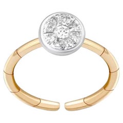 Pie Cut Round Shape Diamond Gelbgold Exklusiver Ring für Sie