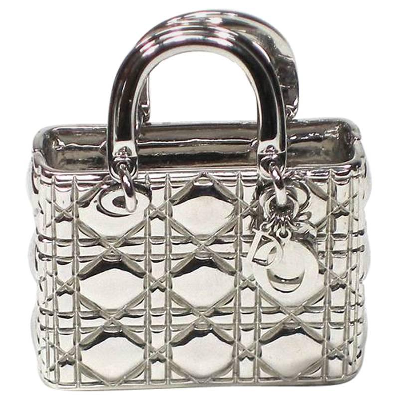 Piéce Collectible Iconic Lady Dior Bag Make-up Mirror and Pill box