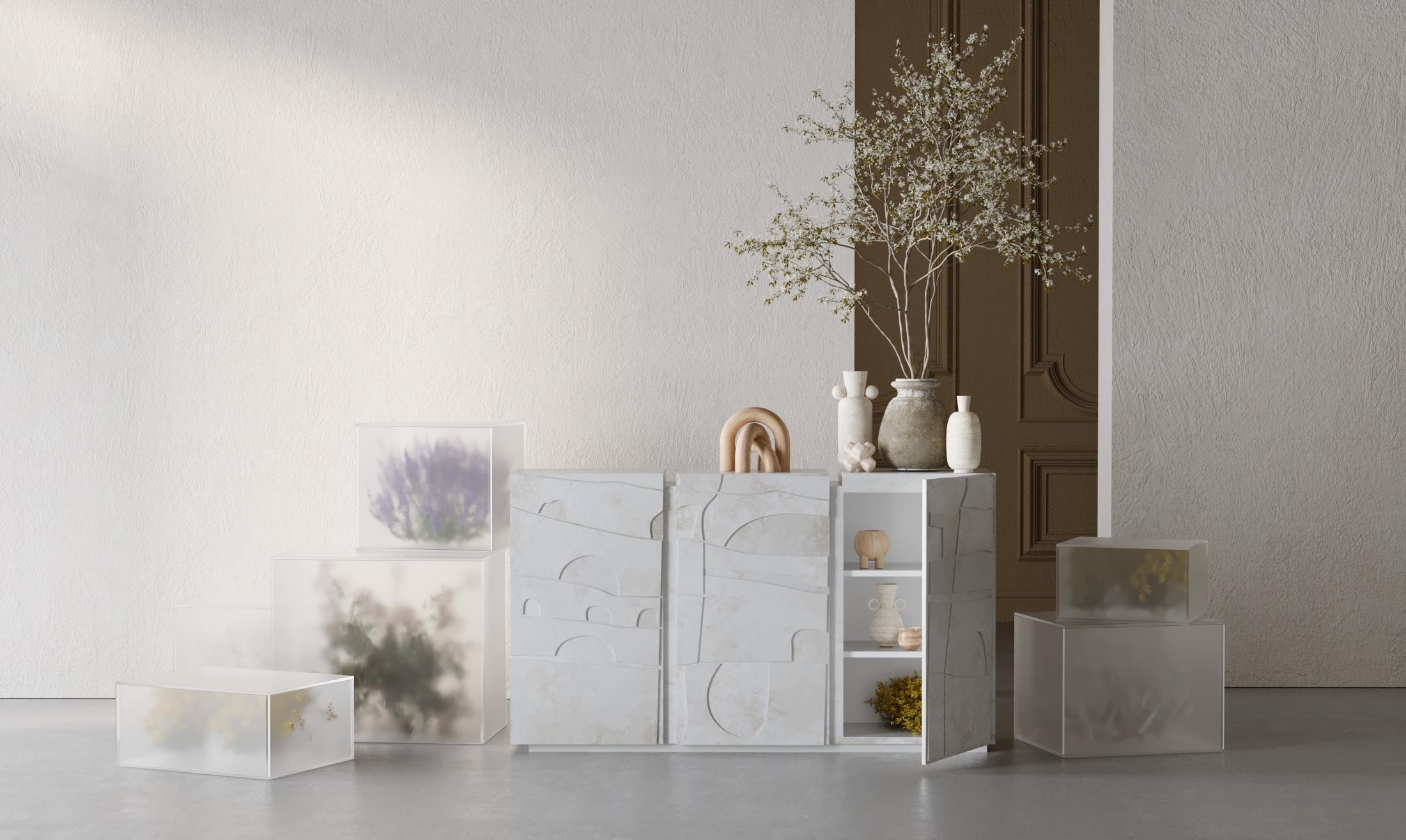 Turkish Piece console beige-off white by Hermhaus For Sale