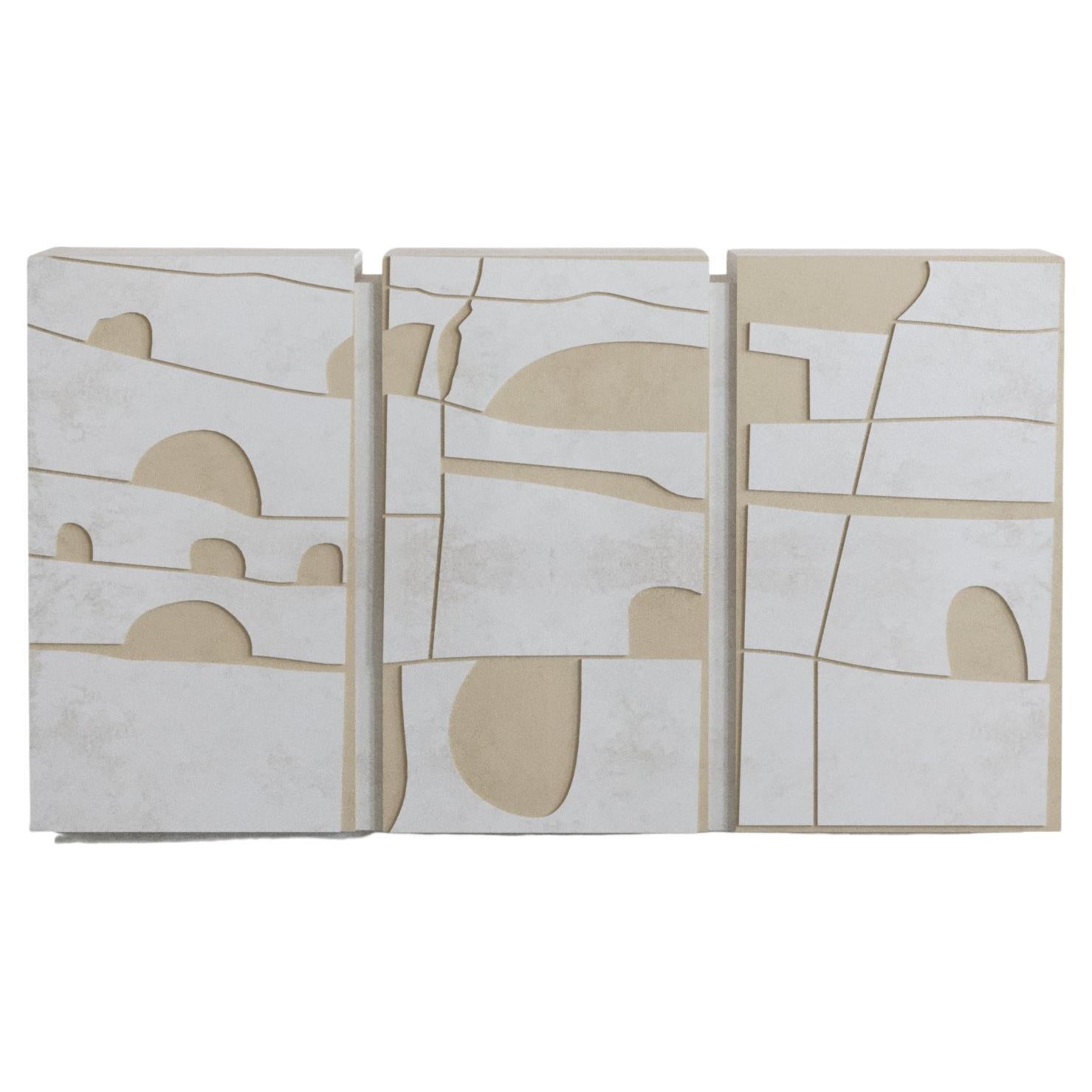 Piece console beige-off white by Hermhaus For Sale