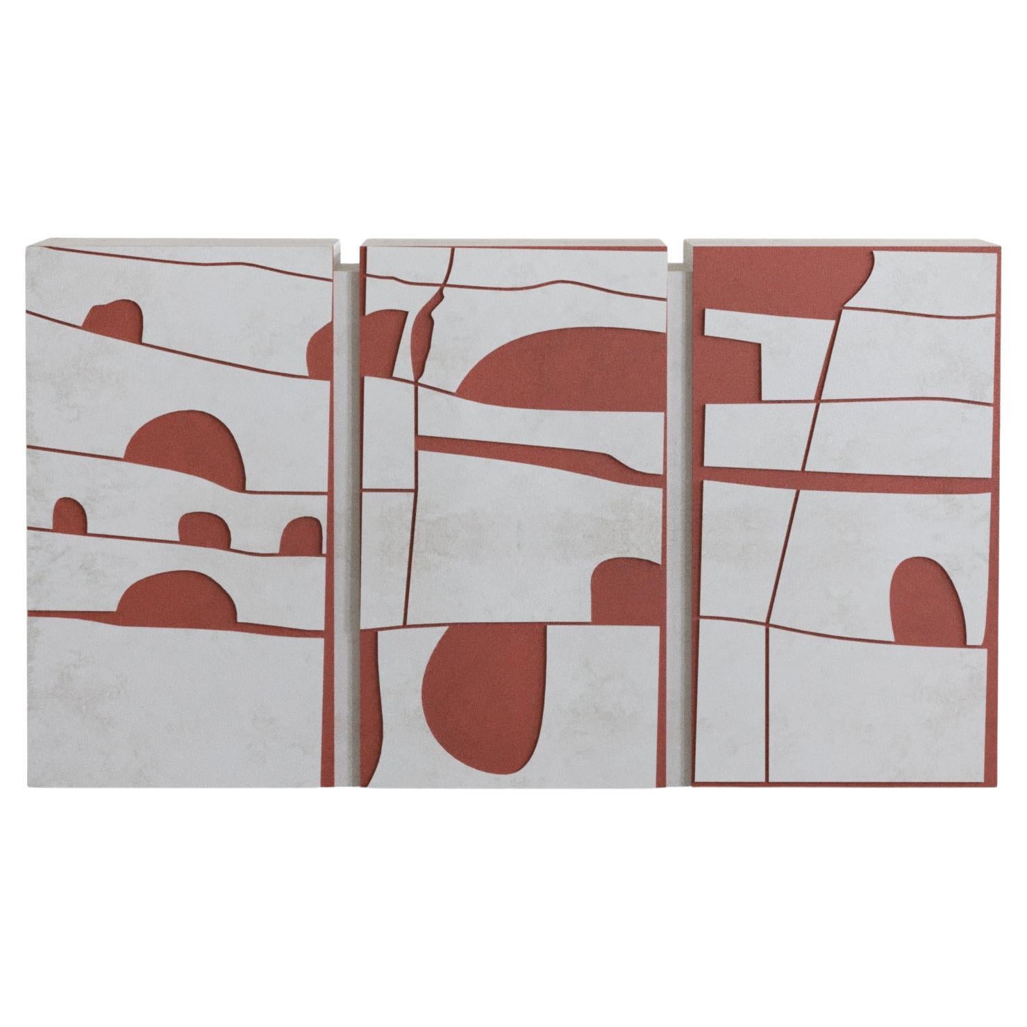 Piece console tile-off white by Hermhaus For Sale