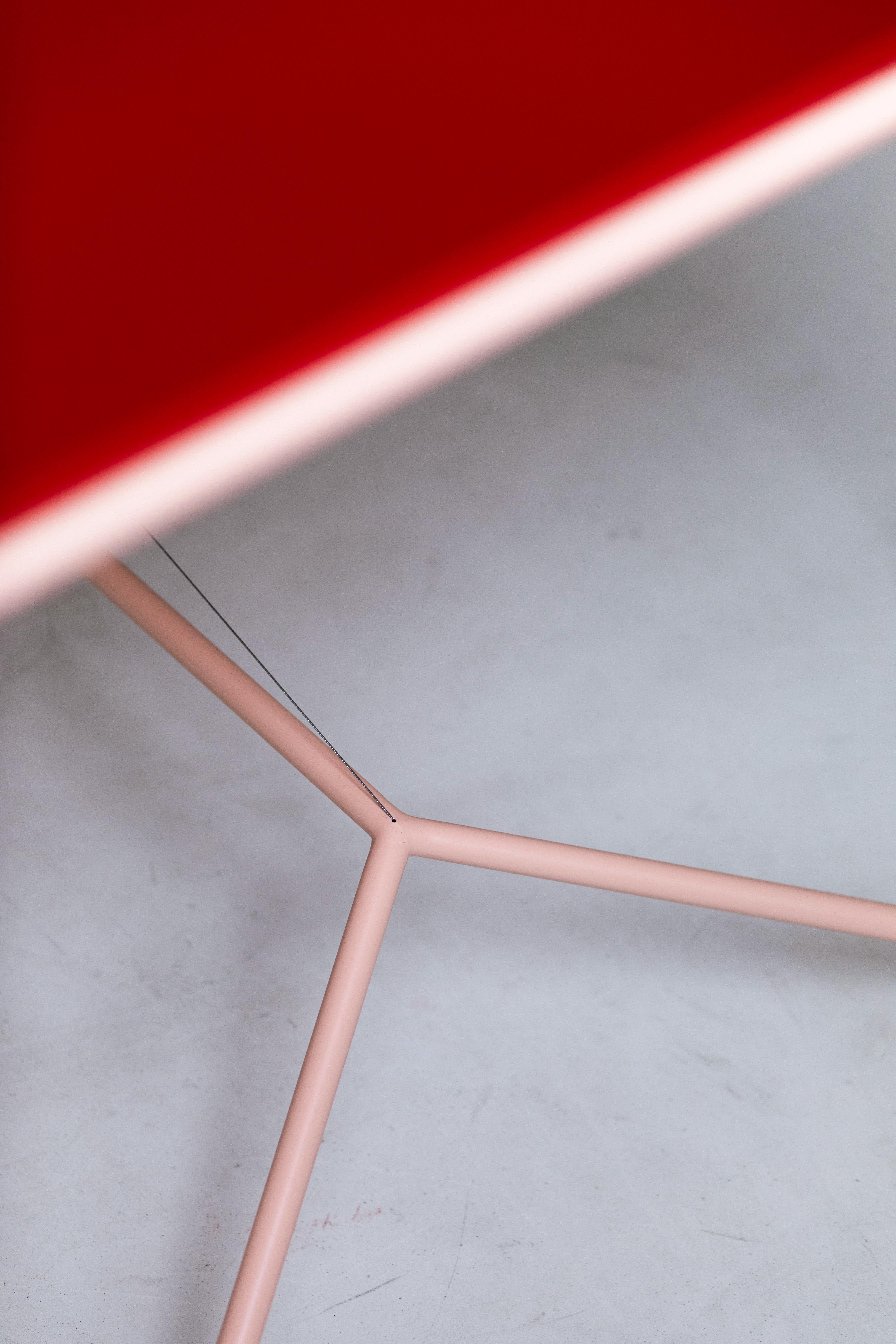 Contemporary Piece Large Pink and Red Table by Maria Scarpulla