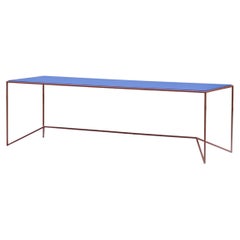 Piece Large Terracotta and Blue Table by Maria Scarpulla