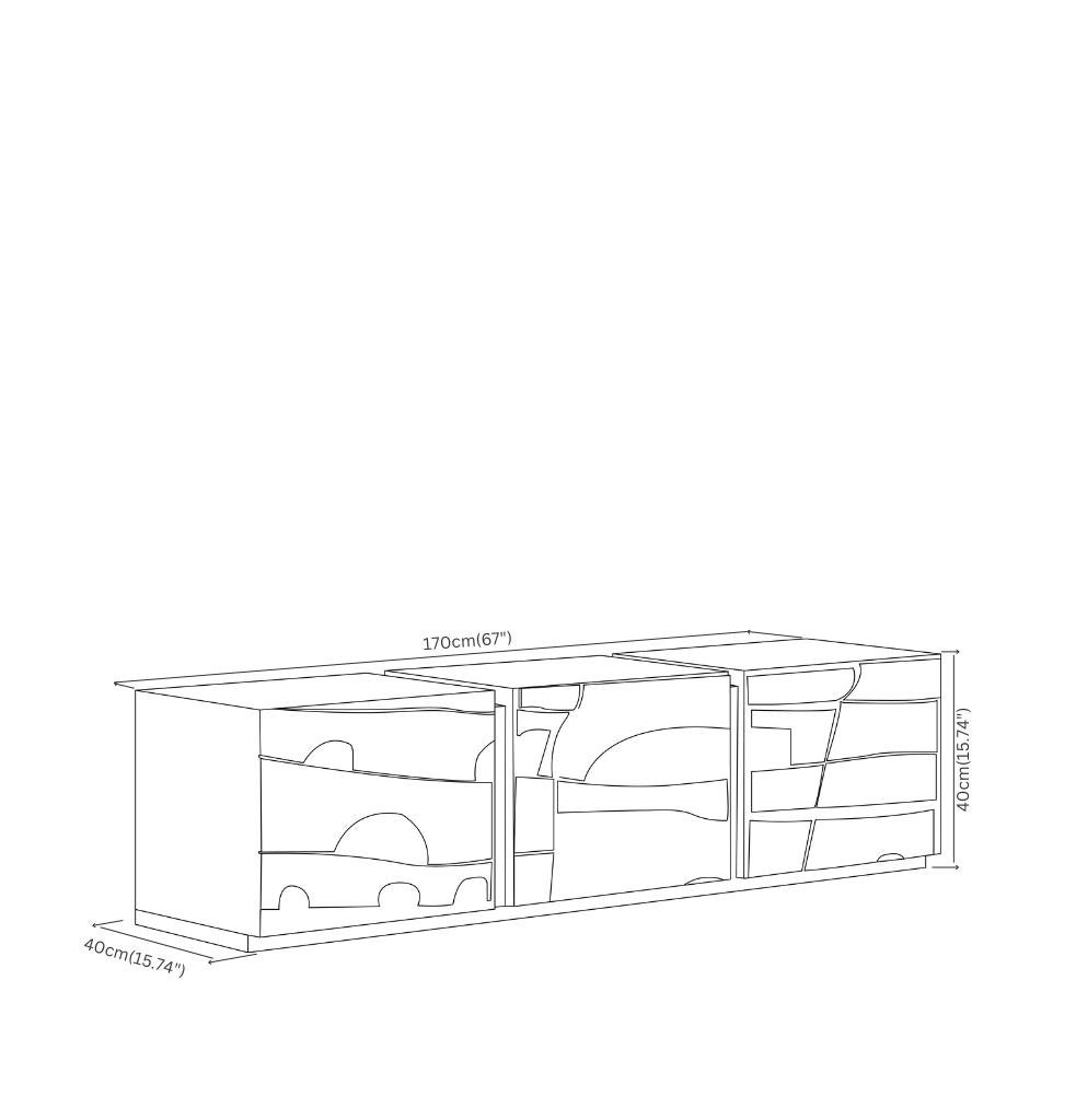 Niedriger Konsolenbezug mit 3 Deckeln von Hermhaus (21. Jahrhundert und zeitgenössisch) im Angebot