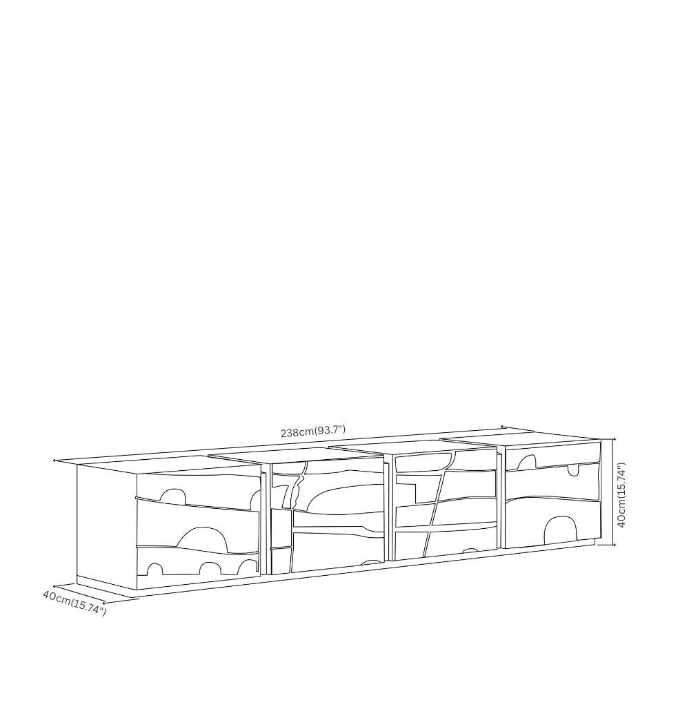Niedriger Konsolenbezug mit 4 Deckeln von Hermhaus (21. Jahrhundert und zeitgenössisch) im Angebot