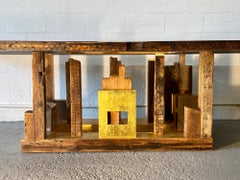 Piece of New York Dining Table in Reclaimed Wood, Handcrafted by Rafael Calvo