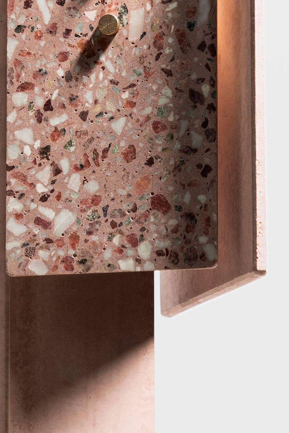 Chinese 'Piece' Pendant Lamp, Red Terrazzo For Sale