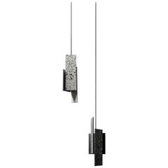 'Piece' Pendant Lamp, Terrazzo ‘Black, White, Red, Blue’