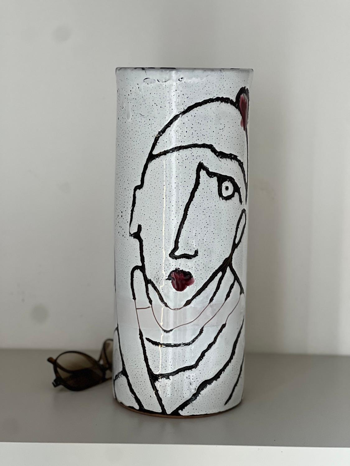 Pieza Jarrón de cerámica único, pintado a mano por Antonio Marras, coleccionable italiano Moderno orgánico en venta