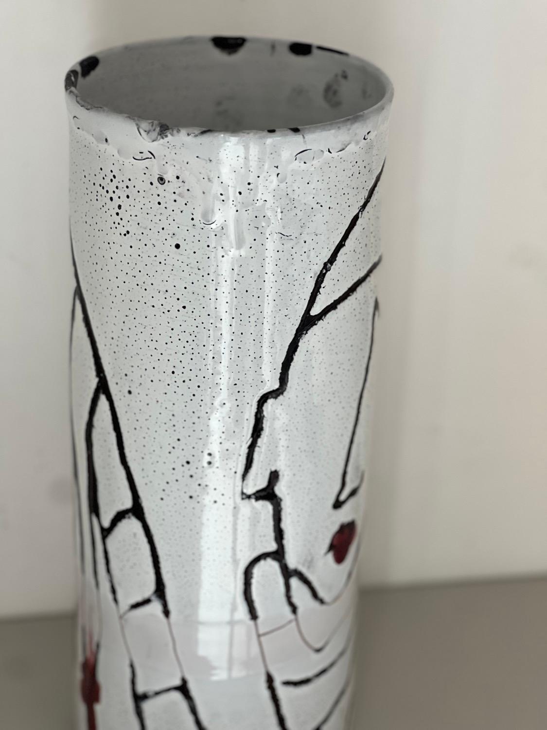 Pieza Jarrón de cerámica único, pintado a mano por Antonio Marras, coleccionable italiano Italiano en venta