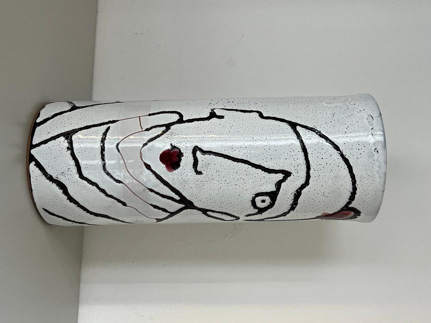 Pieza Jarrón de cerámica único, pintado a mano por Antonio Marras, coleccionable italiano en venta 1