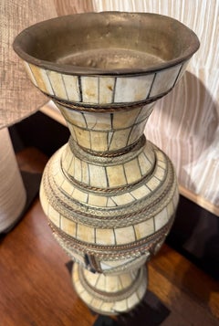 Pieced Bone and Silver Vase, Morocco, 19th Century
