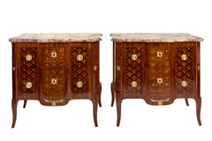 Exceptional Pair of Louis XV–Louis XVI Transition Commodes, French Classicism