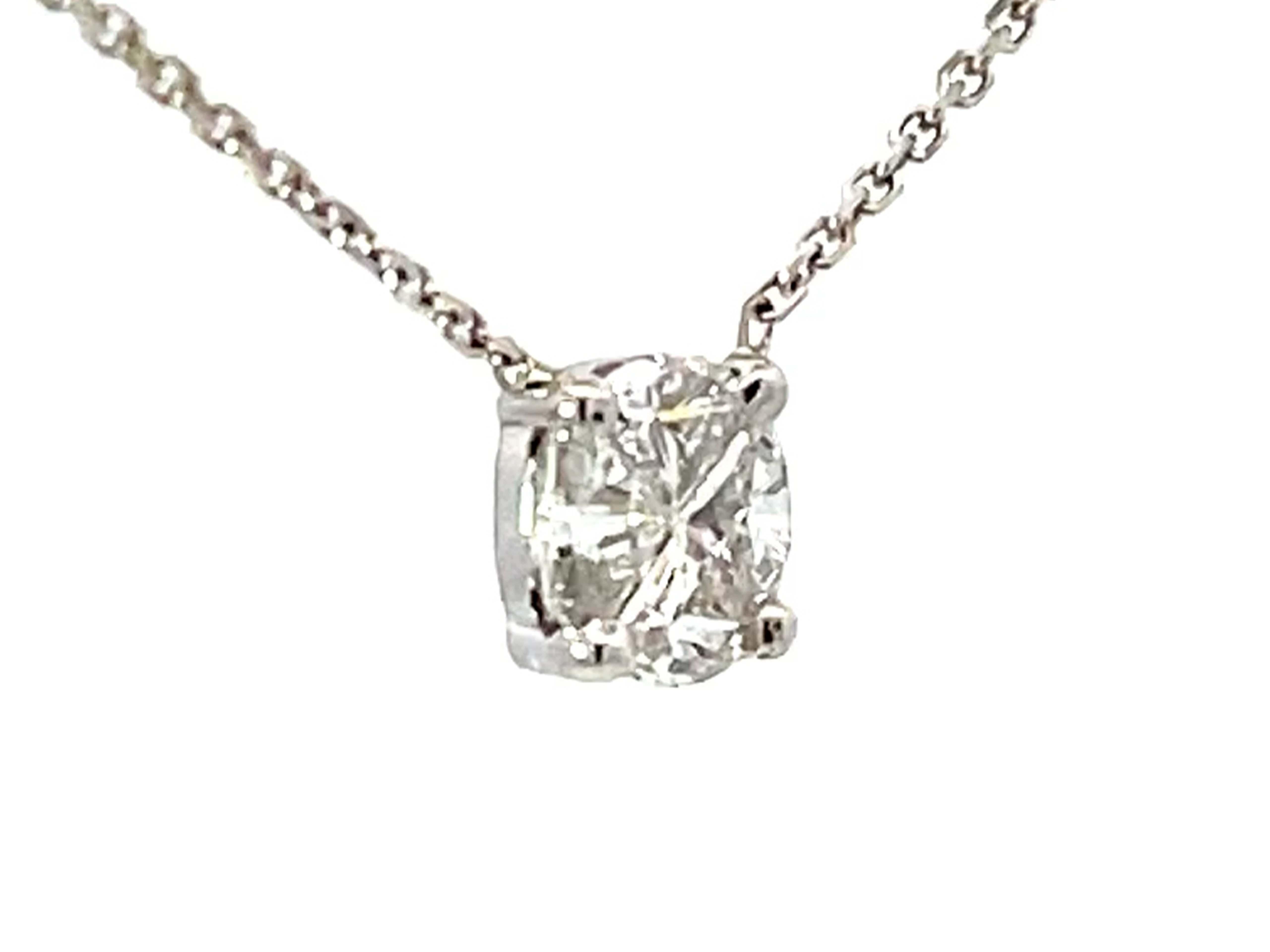Modern Piecut Diamond Necklace Solid 18k White Gold For Sale
