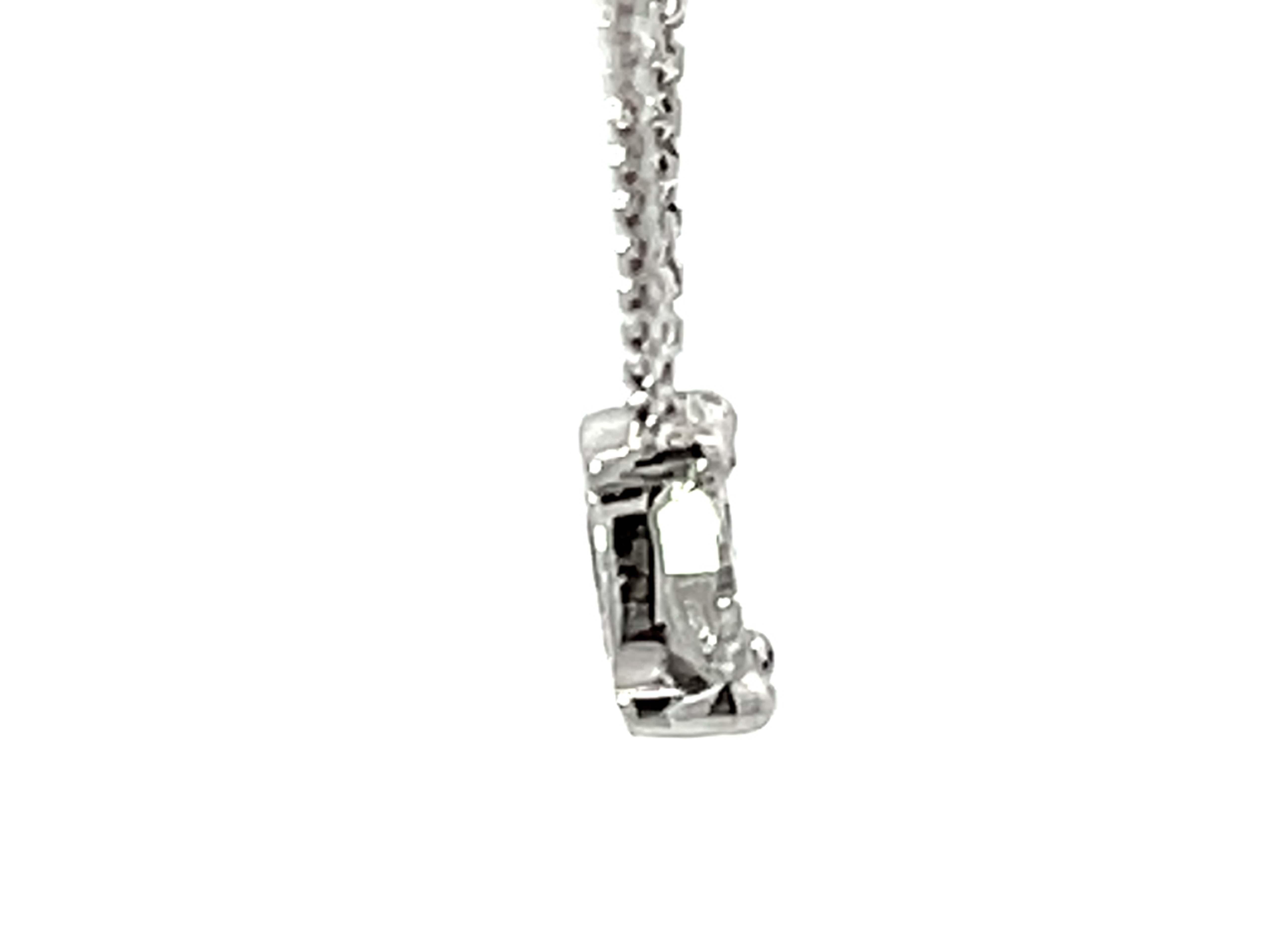 Women's Piecut Diamond Necklace Solid 18k White Gold For Sale