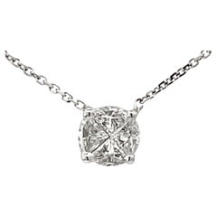 Vintage Piecut Diamond Necklace Solid 18k White Gold