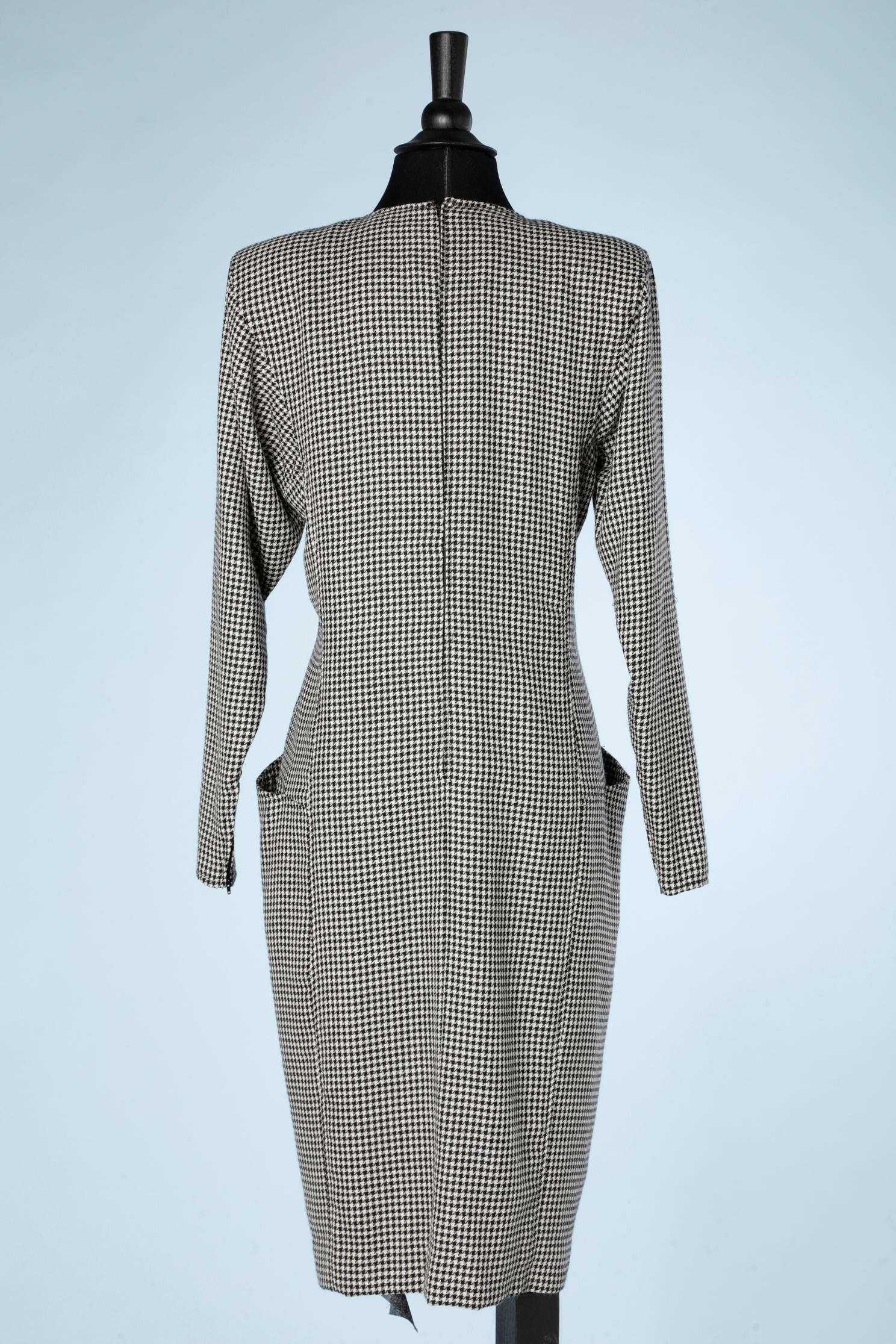 Women's Pied de poule wool dress Ungaro Parallèle  For Sale