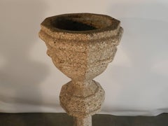 Piedestal and Its Planter in Cast Stone, circa 1950