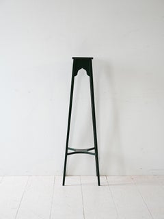 Swedish vintage green painted wooden pedestal