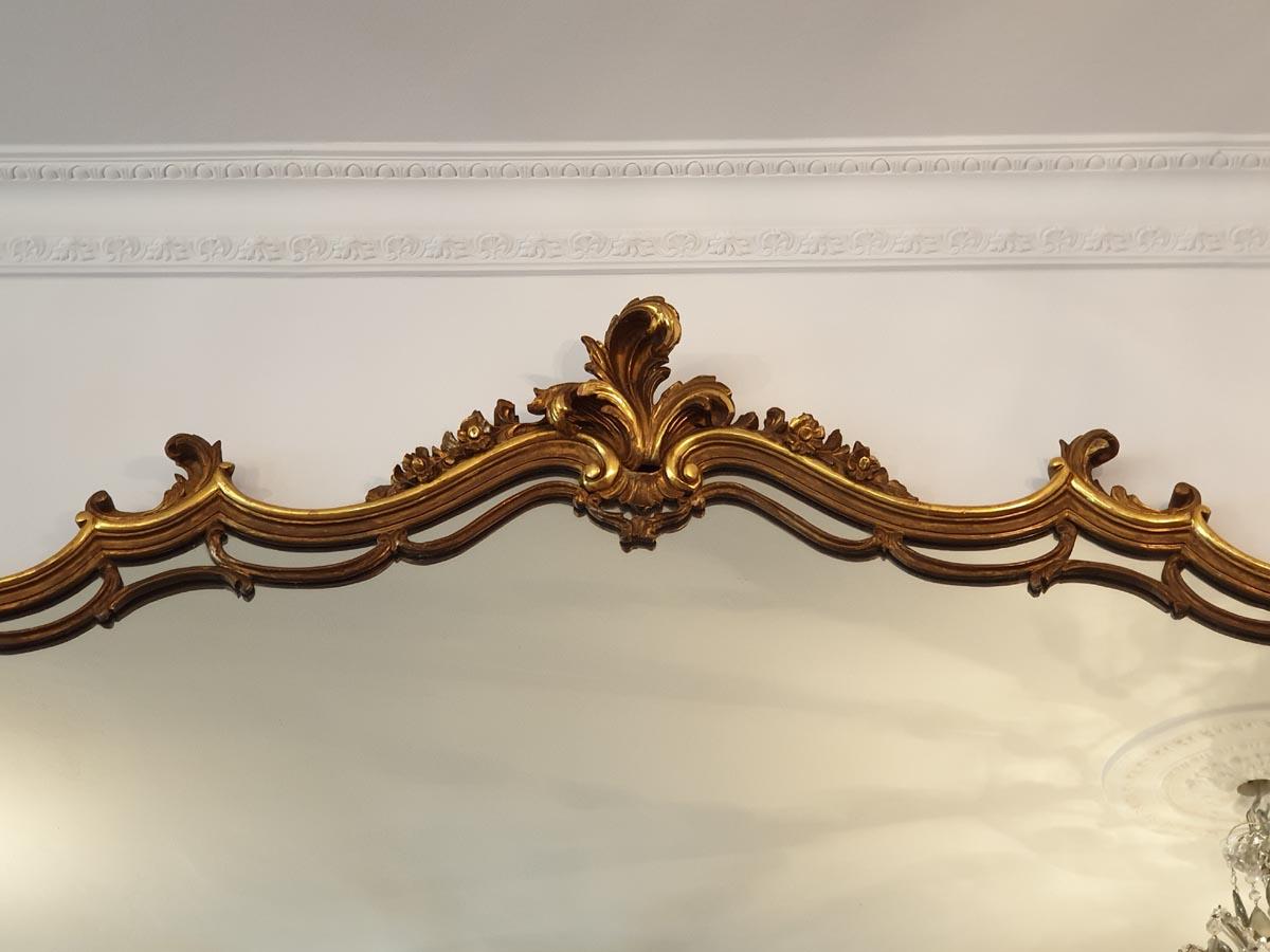 20th Century Piedmont Baroque Style Gold Leaf Hand Gilded Mirror