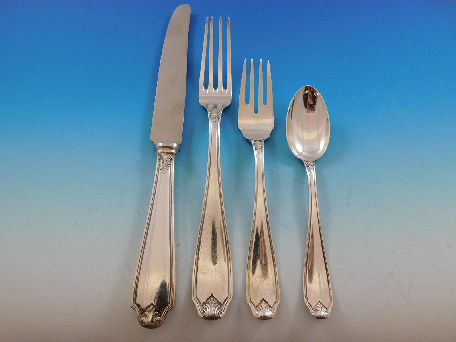 Piedmont by Buccellati Italy Sterling Silver Flatware Set Service 32 Pcs Dinner In Excellent Condition In Big Bend, WI