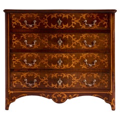 Kommode aus piemontesischem Nussbaum, Louis XV, Italien, Mitte des 18.