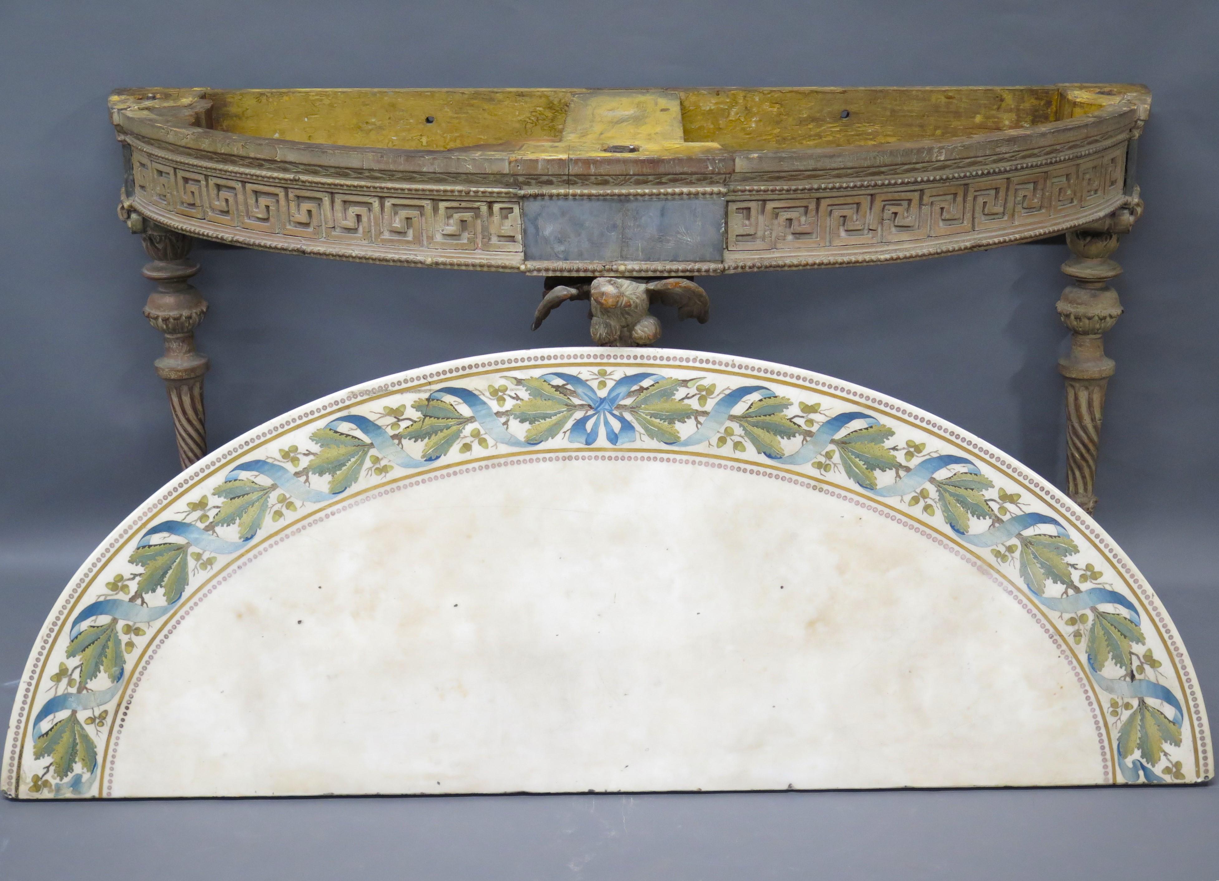 Piedmontese Side Table / Console with Marble and Scagliola Top For Sale 9