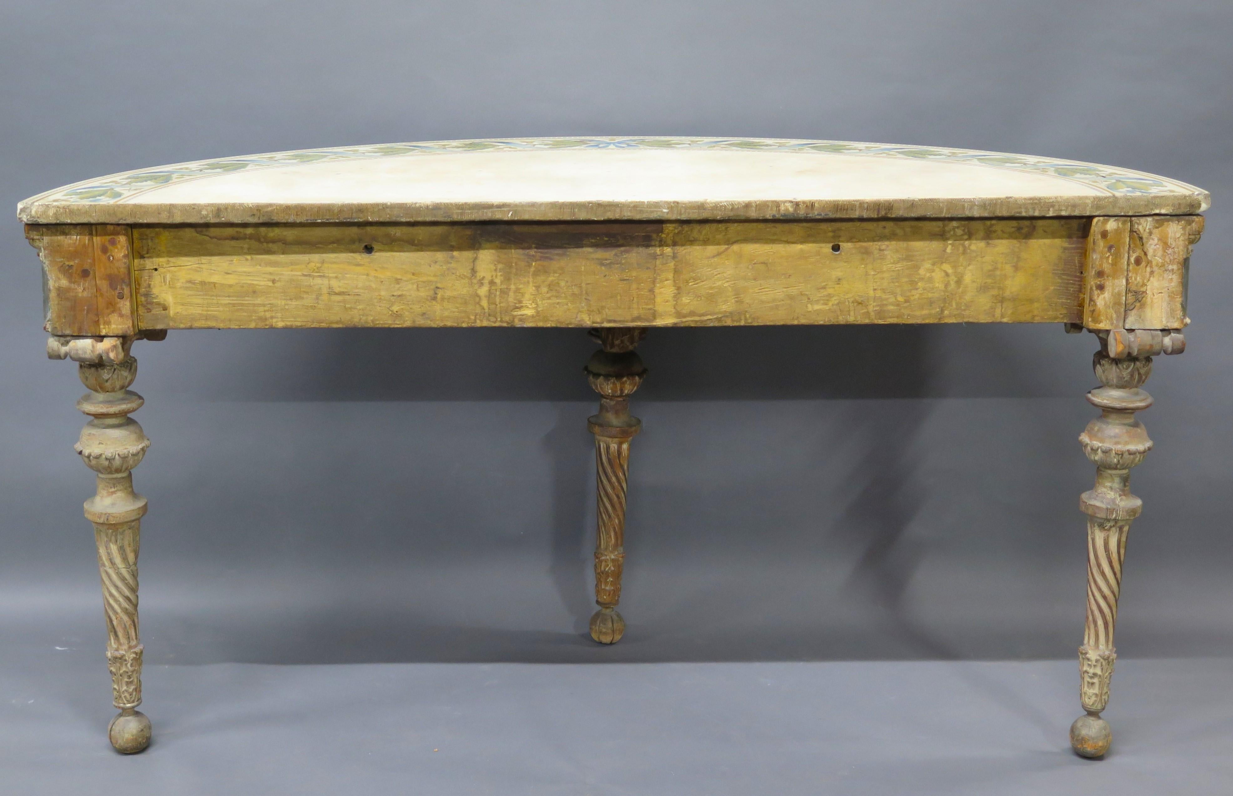 Piedmontese Side Table / Console with Marble and Scagliola Top In Good Condition For Sale In Dallas, TX