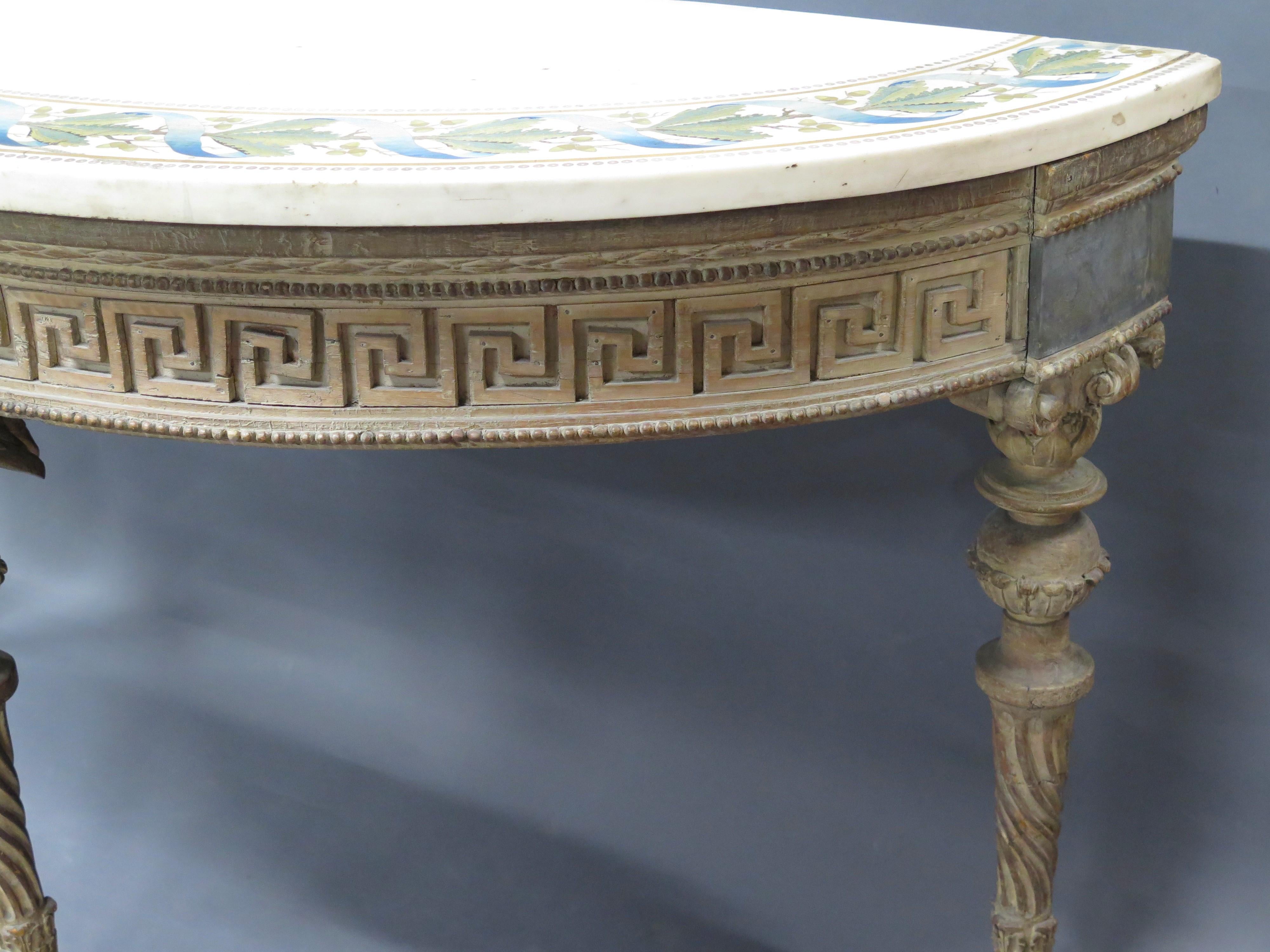 18th Century Piedmontese Side Table / Console with Marble and Scagliola Top For Sale