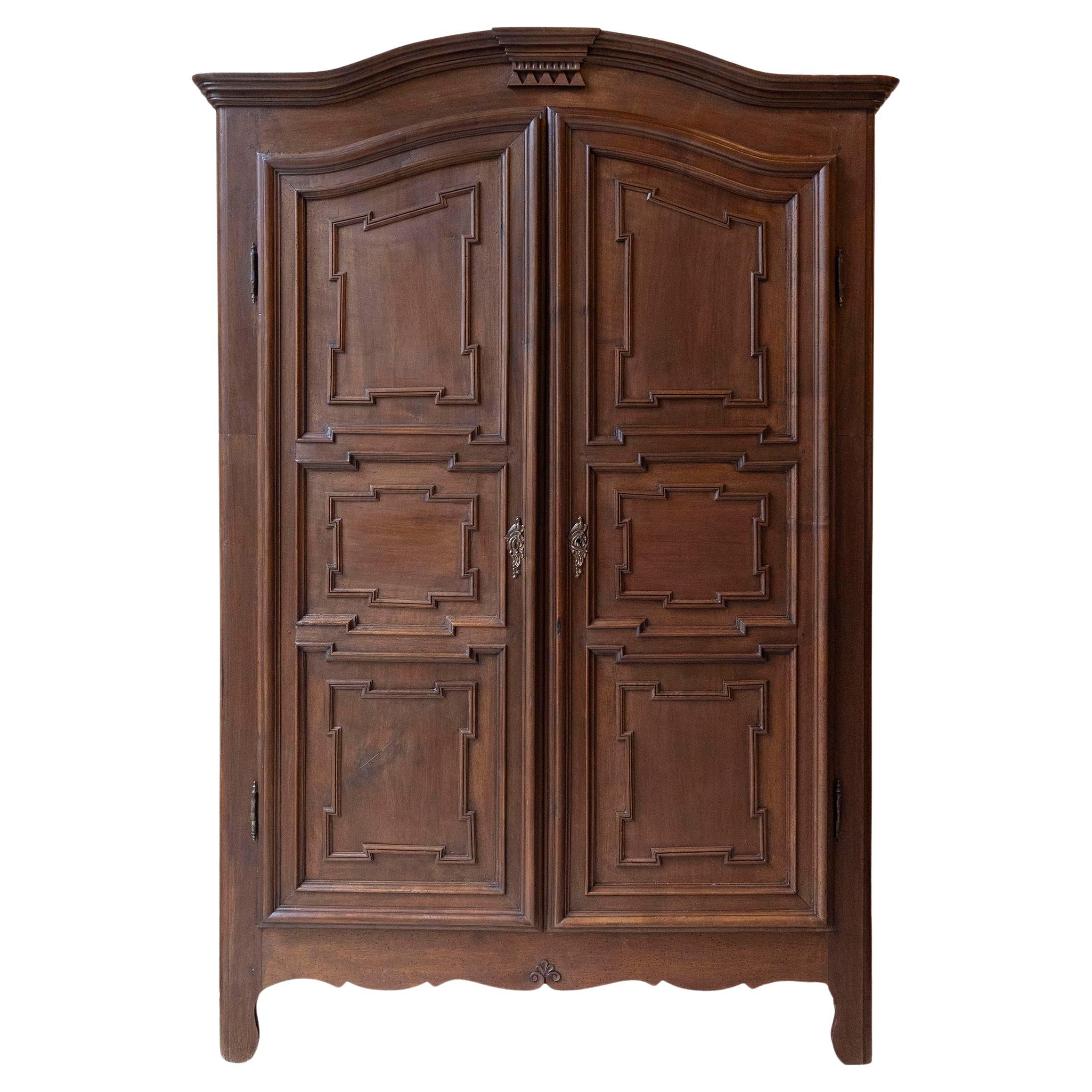 Piedmontese Walnut Armoire, circa 1790 For Sale