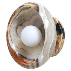 Sconce in Hand Carved Terra Onyx , Piedra Lighting Collection