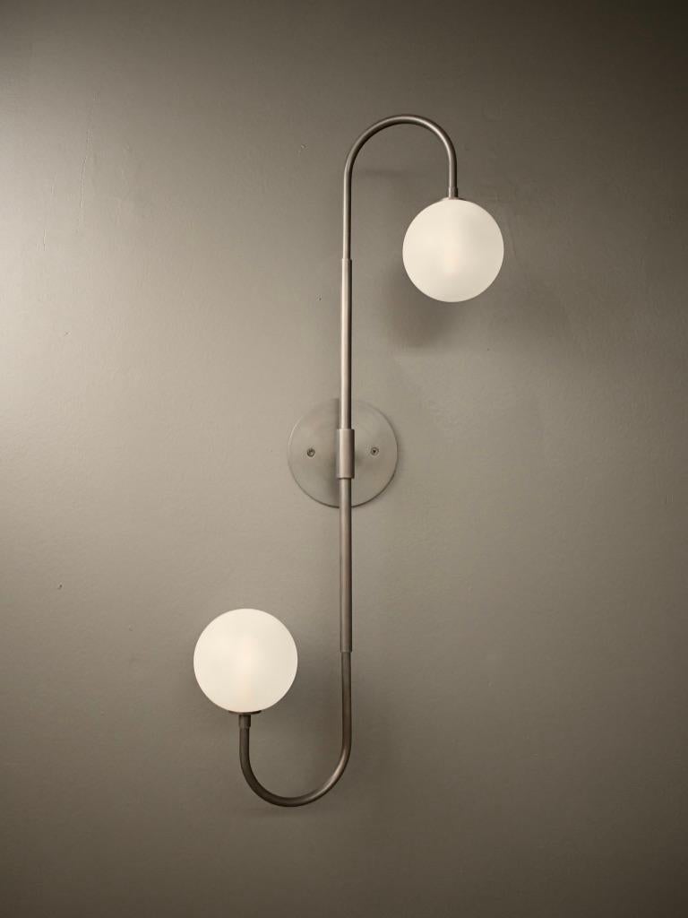 American Piega Wall Lamp or Flushmount in Oil-Rubbed Bronze & Glass by Blueprint Lighting For Sale