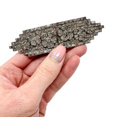 Piel Frères Art Deco c.1920 Vintage Paste Floral Design Buckle