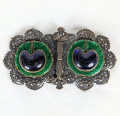 Piel Freres Peacock Eye Egyptian Revival Buckle