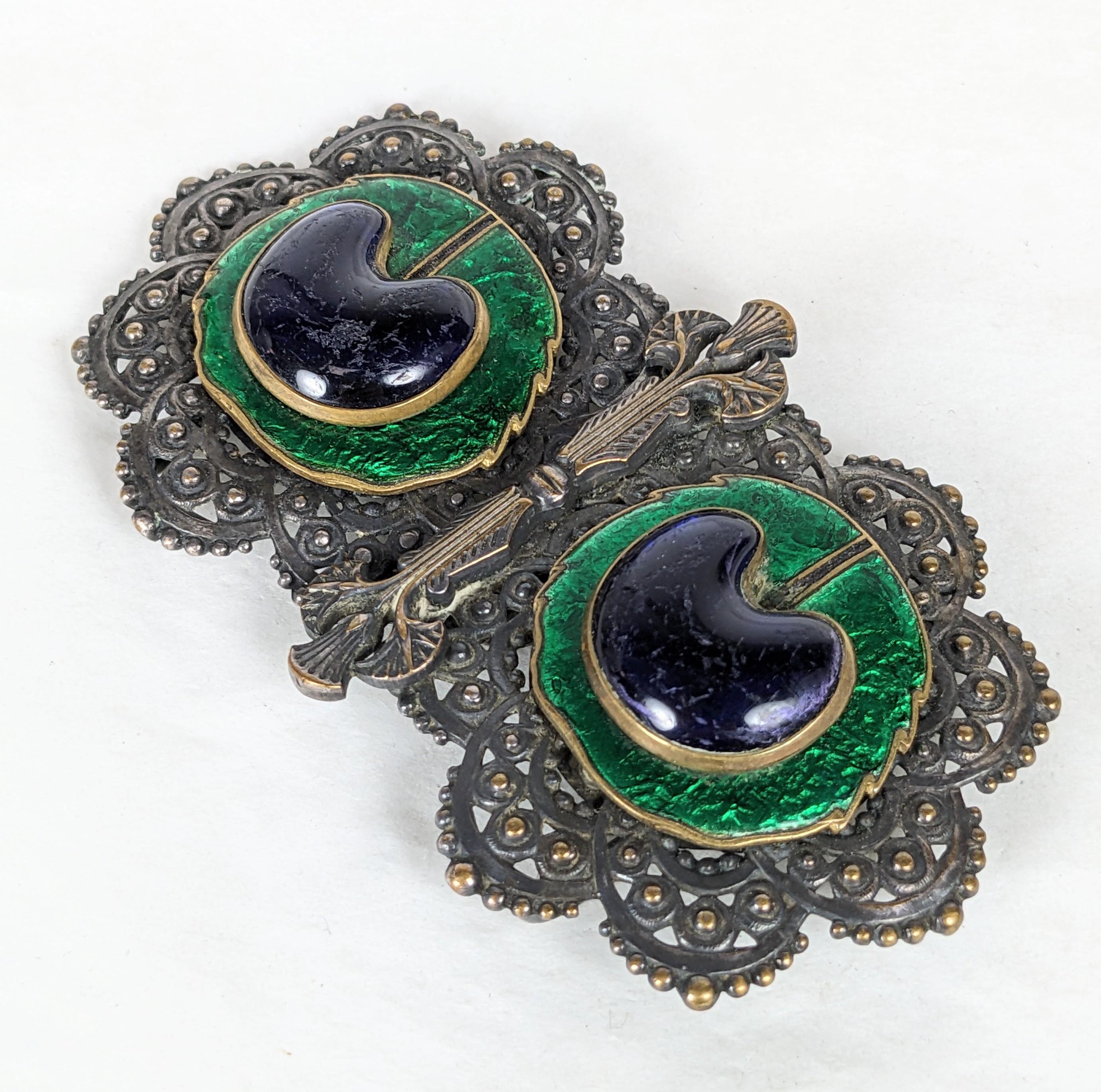 Piel Freres Peacock Eye Egyptian Revival Buckle In Good Condition For Sale In New York, NY