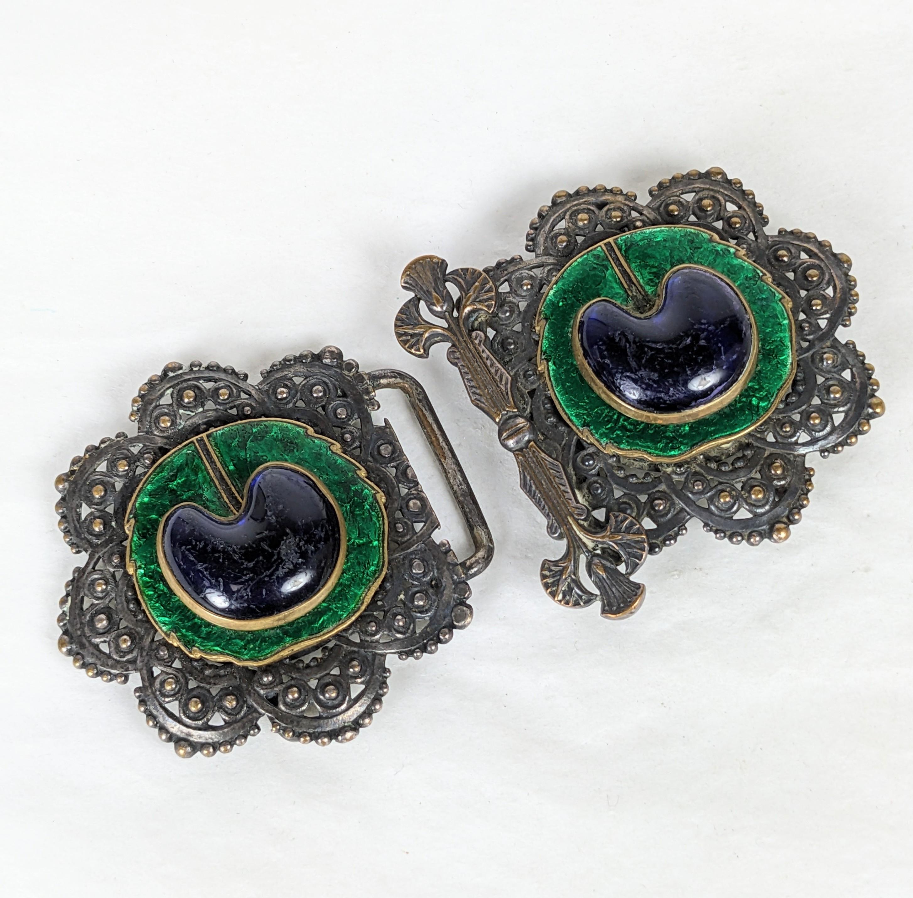 Piel Freres Peacock Eye Egyptian Revival Buckle For Sale 1