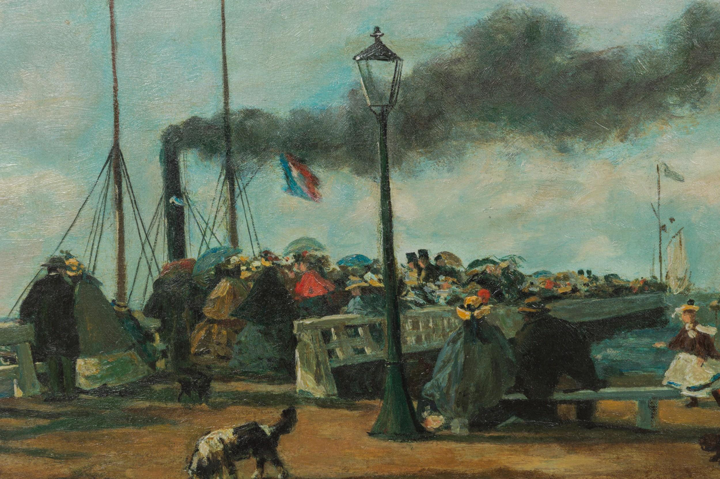 Pintura del muelle de Trouville Seaside Estadounidense en venta