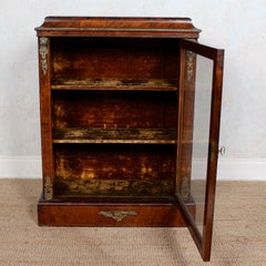 Pier Cabinet Walnut Gilt Glazed Bookcase, 19th Century